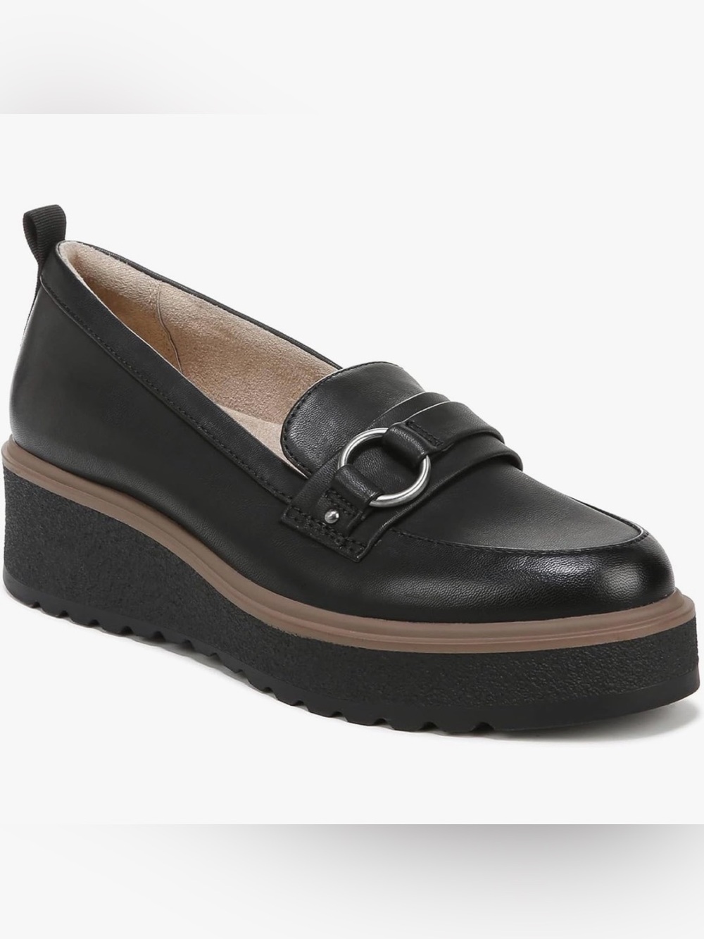 SOUL Naturalizer Joyla Loafers Women’s 8.5 Black Leather Platform Lug Sole